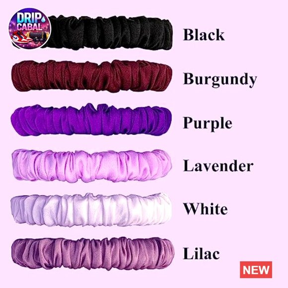 Mulberry Silk Hair Scrunchies Set 6 Pcs No Damage Chic Everyday Skinny Ponytail
